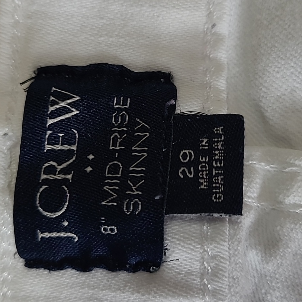 J.Crew White Womens Jeans Size 29 8" Midrise Skinny Stretch Raw Hem 2% Elastane - Picture 5 of 9
